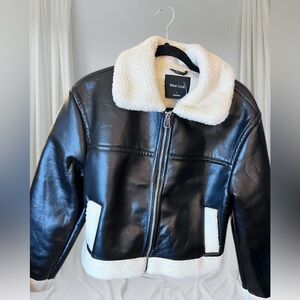 NWT New Look Faux Leather Sherpa Aviator Jacket | Size L